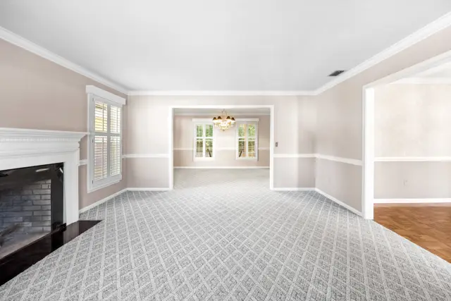 Family room looking into the separate dining room