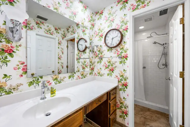 Bathroom with tiled walk-in shower