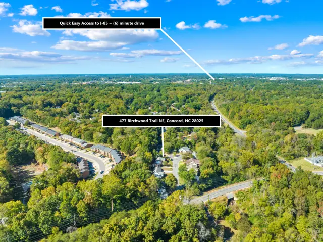 Aerial view showing access toward I-85